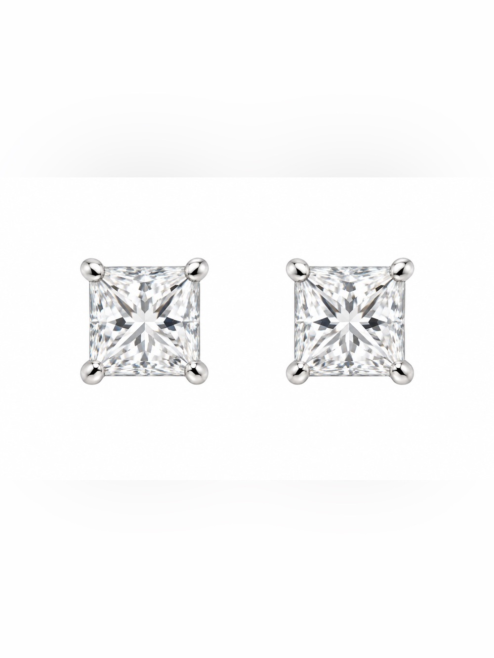 Moissanite Diamond‎ 925 Sterling Silver screwback stud Earrings